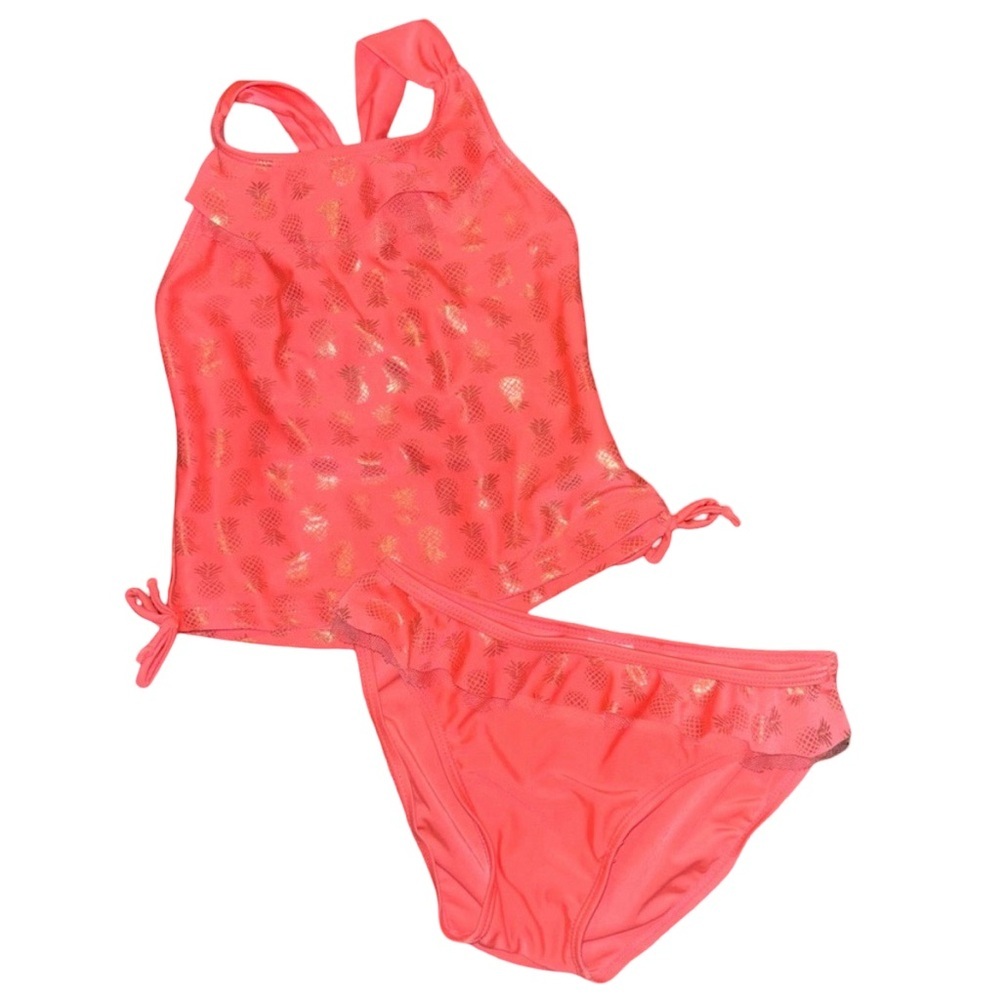 Real Love Coral Pineapple Print Tankini Swimming Suit Set Girl’s Size 5